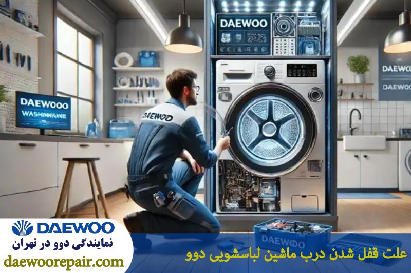 علت قفل شدن درب ماشین لباسشویی دوو